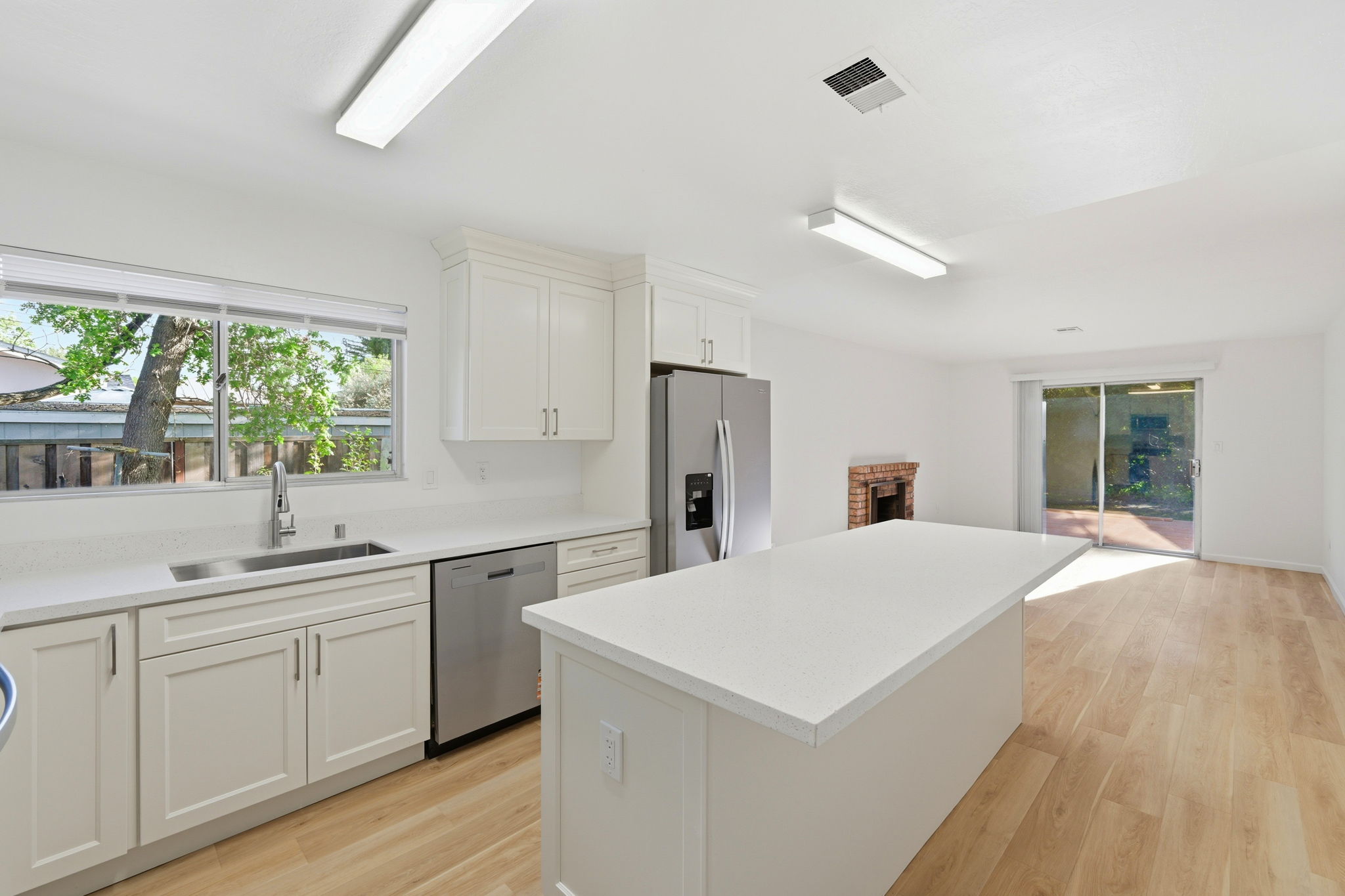 Kitchen sink and island detail.
